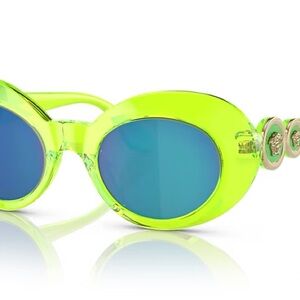 Versace Neon Green Kids Sunglasses with Blue Mirrored Lenses